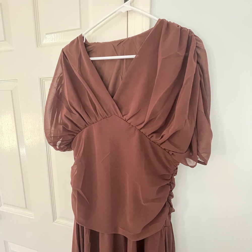Elegant Brown Off-Shoulder Gown - Picture 7 of 8